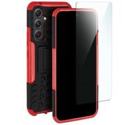 moex Funda para Samsung Galaxy A54 5G, resistente a los golpes, carcasa robusta con protector de pantalla, resistente al desgaste, carcasa dura, protección completa de 360 grados, rojo y negro