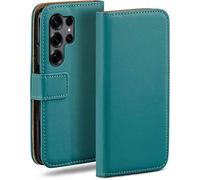 moex Funda para Samsung Galaxy S25 Ultra con compartimento para tarjetas, funda plegable de 360 grados, piel sintética para Samsung Galaxy S25 Ultra, color azul petróleo