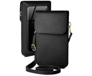 moex Funda para Samsung Galaxy S26 Ultra Pequeña Bolso con Bolsillo para Teléfono Móvil y Ventana, 2 Compartimentos Extra, Mini Cuero PU Bolso Bandolera Mujer CitySling Negro
