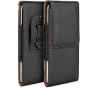 moex Funda Plug Case compatible con Alcatel One Touch Pop C1 con clip para el cinturón, funda de piel vegana, funda para teléfono móvil, funda con tapa, plegable, color negro