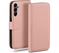 moex Funda tipo libro para Samsung Galaxy A16 (4G/5G) con tarjetero, funda plegable 360 grados, funda con tapa, funda de piel sintética, color rosa