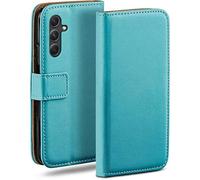 moex Funda tipo libro para Samsung Galaxy A54 5G con compartimento para tarjetas, funda plegable de 360 grados, funda con tapa, funda de piel sintética, color turquesa