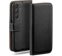 moex Funda tipo libro para Samsung Galaxy A55 5G, con ranuras para tarjetas, plegable 360 grados, piel sintética, color negro
