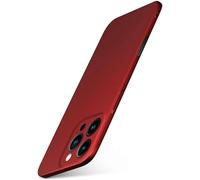 moex Funda ultrafina para iPhone 16 Pro Max, con protección de cámara elevada, carcasa fina, carcasa trasera, funda trasera más fina, funda minimalista Alpha Case, rojo mate