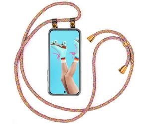 moex Handykette für Poco M8 Pro 5G Hülle mit Band abnehmbar, Handyhülle mit Kette zum Umhängen, Handyband 155 cm lang Stoff Kordel Umhängehülle, Handy Umhängeband, Rainbow