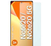 moex Película protectora mate compatible con Samsung Note20 / Note20 5G, protector de pantalla antirreflectante mate, 3 piezas