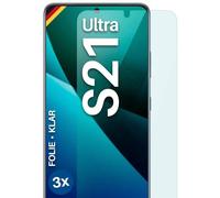 moex Película protectora transparente HD compatible con Samsung Galaxy S21 Ultra, película delgada resistente a los arañazos, 3 piezas, Ultra-Claro