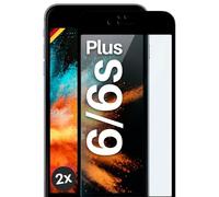 moex Protector de pantalla completa compatible con iPhone 6s Plus / 6 Plus - Protector de pantalla completa sin bordes, protector de pantalla 3D, transparente 2 x negro