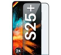 moex Protector de pantalla completa compatible con Samsung Galaxy S25 Plus - Protector de pantalla sin bordes, pantalla entera, protector de pantalla curvado 3D, transparente 2 x negro