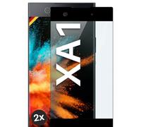 moex Protector de pantalla completa compatible con Sony Xperia XA1 - Protector de pantalla sin bordes, pantalla entera, protector de pantalla curvado 3D, transparente 2 unidades, color negro