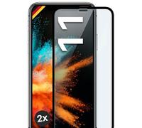 moex Protector de pantalla completo compatible con iPhone 11 - Protector de pantalla sin bordes, pantalla completa, cristal protector curvado 3D, transparente 2 unidades, negro