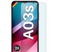 moex Protector de pantalla de cristal blindado compatible con Samsung Galaxy A03s, 2 unidades