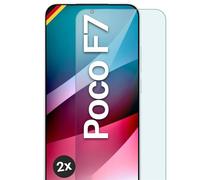 moex Protector de pantalla ShockProtect para Poco F7, dureza 9H, protector de pantalla de cristal templado 9H, ultra transparente, compatible con cualquier funda, 2 unidades