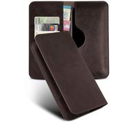 moex Purse Case - Funda para Motorola Moto G67/G77 (con cartera, piel sintética, con tarjetero, protección completa de 360º, piel), color marrón