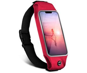 moex Riñonera para Huawei Nova 13, impermeable, con ventana, ligera, para correr, color rojo