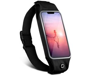 moex Riñonera para Motorola Moto G86 5G, impermeable, con ventana, ligera, para correr, color negro