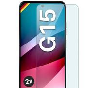 moex ShockProtect - Protector de pantalla para Motorola Moto G15 (dureza 9H, antiarañazos e irrompible, 2 unidades)