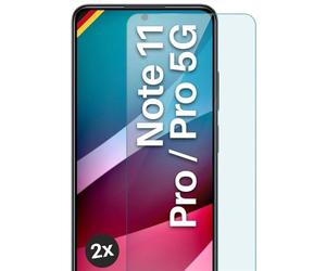 moex ShockProtect - Protector de pantalla para Redmi Note 11 Pro/11 Pro 5G (dureza 9H, antiarañazos e irrompible, 2 unidades)