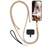moex Unleash para iPhone 16e - Cadena para teléfono móvil con mosquetón, correa de cuello desmontable rápida - Correa para smartphone con almohadilla para fundas - Cadena para colgar en arco iris