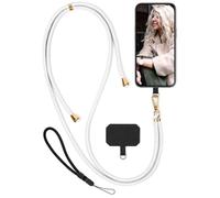 moex Unleash para OnePlus 15R - Correa para teléfono móvil sin funda, cadena universal con mosquetón, correa para teléfono móvil, extraíble, cadena con almohadilla para funda de teléfono, color blanco