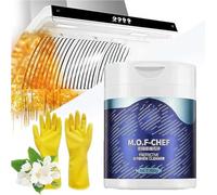 Mof Chef - Polvo limpiador protector de cocina, limpiador de polvo de manchas de aceite pesado, potente limpiador de espuma para eliminar óxido de cocina, limpiador desengrasante resistente fácil de