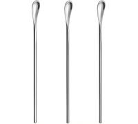 mofenmian 3 palitos de metal de calidad para mezclar café, 22 cm, mango largo, acero inoxidable 304, agitadores de mezcla de plata para cócteles, bebidas, té con leche