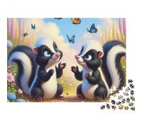 Mofeta Animada Puzzle de 1000 Piezas Papel para Adultos Mariposas del Bosque Juego de Puzzle 1000 Piezas Relajación Familia Regalo 38x26cm/1000pcs
