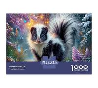 Mofeta Rompecabezas DIY 1000 Piezas Cartón Bosque de Flores Silvestres escarchadas Mejora De La Memoria, Actividad Indoor, Nonos Y Abuelas 52x38cm/1000pcs