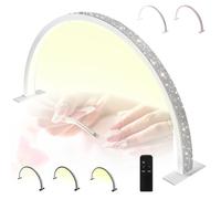 MOFGOE Lámpara de uñas LED de Media Luna, Anillo de luz para esteticistas, lámparas Arch Nail Tech con Control Remoto, Regulable, 3 Modos de luz, para Accesorios de Herramientas,Blanco,29.5in