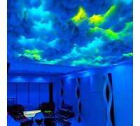 MOFGOE Luces de Nube Gigantes 3D, luz LED para Techo de Nubes, lámpara de Nube de Trueno, Cambio Multicolor de sincronización de música, luz Nocturna de atmósfera RGB,16ft/5m