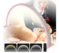 MOFGOE Luz LED de Media Luna para uñas, lámpara de Mesa portátil para uñas, Luces de pestañas de manicura con Arco Regulables de 3 temperaturas de Color, lámpara de Escritorio,Rosado,75cm/29.5in