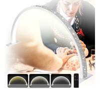 MOFGOE Luz LED de Media Luna para uñas, lámpara de Mesa portátil para uñas, Luces de pestañas de manicura con Arco Regulables de 3 temperaturas de Color, lámpara de Escritorio,Blanco,75cm/29.5in