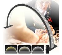 MOFGOE Luz LED de Media Luna para uñas, lámpara de Mesa portátil para uñas, Luces de pestañas de manicura con Arco Regulables de 3 temperaturas de Color, lámpara de Escritorio,Negro,75cm/29.5in