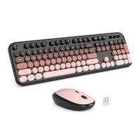 MOFII BlackBerry Gradient - Combo de teclado y mouse inalámbricos, teclado colorido para computadora Plug and Play, 104 teclas redondas, USB 2.4G, lindo teclado para Windows/portátil/Mac/computadora