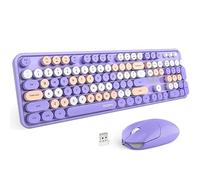 MOFii Combo de teclado y mouse inalámbrico, teclado colorido de tamaño completo y mouse conectado USB de 2.4 GHz para computadora de oficina, escritorio, laptop, PC, Windows 7/8/10 (morado)