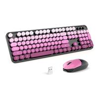 MOFII Combo de teclado y mouse inalámbricos para computadora, teclado de tamaño completo con teclado numérico y mouse 2 en 1 conectado por USB para PC, portátil, escritorio, Windows 7, 8, 11, negro y