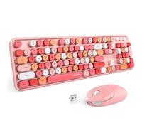 MOFII Combo de teclado y mouse inalámbricos, teclado de máquina de escribir de tamaño completo con teclas de función multimedia y teclado numérico para oficina, PC, computadora, laptop, ventanas de