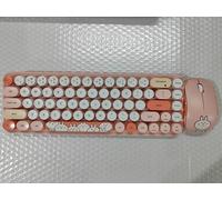 MOFii Combo de teclado y mouse inalámbricos, USB de 2.4 GHz, teclado y mouse de tamaño completo para oficina, PC, computadora, computadora de escritorio, laptop, ventanas (rosa colorido)