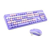 Mofii - Juego de teclado para ratón inalámbrico para juegos, diseño francés (AZERTY) WiFi 2.4 GHz - PC con Windows - Violeta