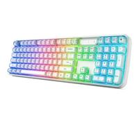MOFII Teclado ergonómico inalámbrico mejorado, BT/2.4Ghz Tri-Mode Ergo Teclado con curva natural, retroiluminación RGB, batería recargable, teclado de tamaño completo para computadora/portátil/Mac