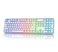 MOFII Teclado inalámbrico para computadora con retroiluminación RGB, tres modos Bluetooth 5.0/USB-C/2.4 GHz, diseño de tamaño completo, diseño curvado ergonómico para Windows, Mac, PC jugadores y