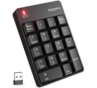 MOFII Teclado numérico inalámbrico - Teclado numérico de 2.4 G silencioso de 19 teclas, teclado numérico portátil de contabilidad financiera de 10 teclas para laptop/Notebook/Surface Pro/PC - Negro
