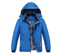 MoFiz Chaquetas de Esquí para Niño Invierno Forro Cálido Abrigo Impermeable de Nieve Montaña Antiviento con Capucha Desmontable Azul osc.L(13-16años)