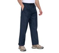 MoFiz Pantalón de Lluvia Hombre Ligero Impermeable Outdoor Sobrepantalón Cortaviento Transpirables Pantalones de Senderismo Moto Plegable con Bolsillos Azul Marino EU 3XL