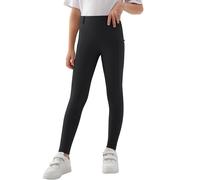 MoFiz Pantalon Equitacion Niña Mallas Equitacion Pantalones Montar a Caballo Niña con Bolsillo para Verano Negro 158-164