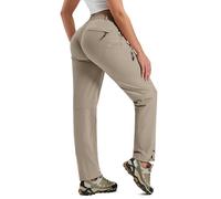 MoFiz Pantalones de Senderismo para Mujer de Secado rápido Pantalones Ligeros de Trekking con Bolsillo Pantalones Transpirables para Mujer UPF 50+ Caqui Oscuro M