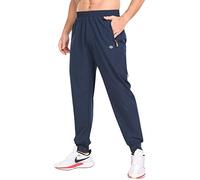 MoFiz Pantalones Deportivos Ligeros de Chándal Hombre Pantalón Largo de Secado Rápido Jogger con Bolsillos de Cremallera Azul Marino EU M