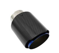 Mofle trasero Coche brillante fibra de carbono silenciador punta sistema escape tubo silenciadores boquilla universal recto acero inoxidable azul(57mm-89mm)