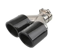 Mofle trasero Puntas de escape fibra carbono izquierda y derecha, punta doble acero inoxidable, silenciador estilo Y, accesorio universal para coche(1 right glossy)