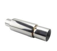 Mofle trasero Sistemas de escape para motocicleta y coche, punta silenciador Universal acero inoxidable, ID 51MM, 57MM, 63MM, salida 90mm, tubo con estilo(Silver 57mm)